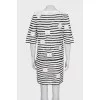 Striped suit with embroidery