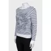 Striped linen and cashmere jumper