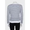 Striped linen and cashmere jumper
