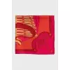 Red printed silk scarf