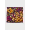 Gray silk scarf with floral print