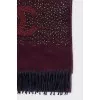 Cashmere scarf with a decorative insert