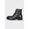 Men's insulated leather lace-up boots