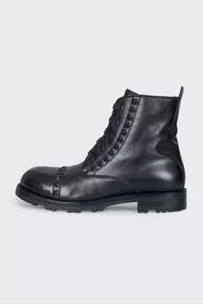 Men's insulated leather lace-up boots