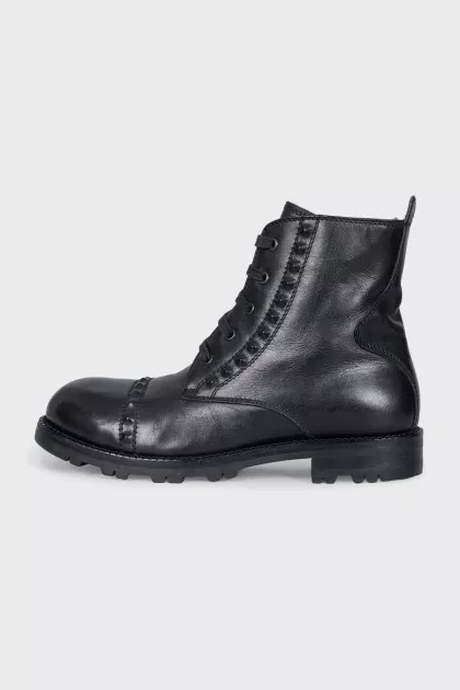 Men's insulated leather lace-up boots
