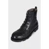 Men's insulated leather lace-up boots