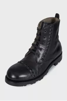 Men's insulated leather lace-up boots