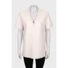 Loose-fitting leather T-shirt