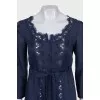 Blue linen dress with lace