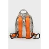 Silver backpack "Style" with a zipper