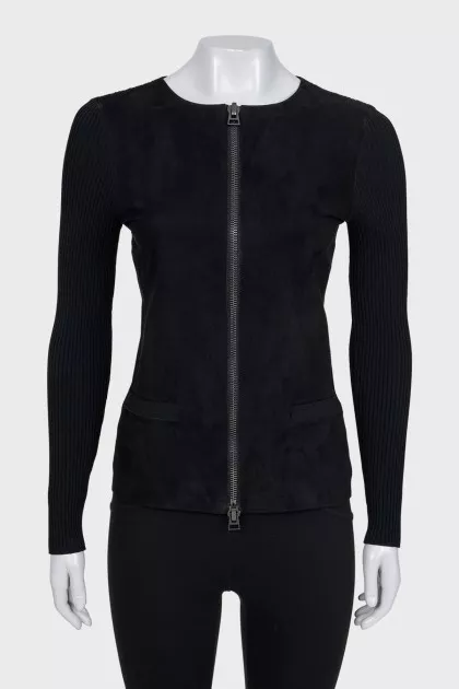 Jacket made of suede and textile