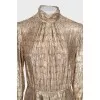 Fitted gold jumpsuit