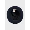 Cashmere hat with leather strap