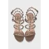 Gold studded leather sandals