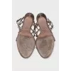 Gold studded leather sandals