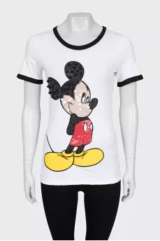 White T-shirt with sequins