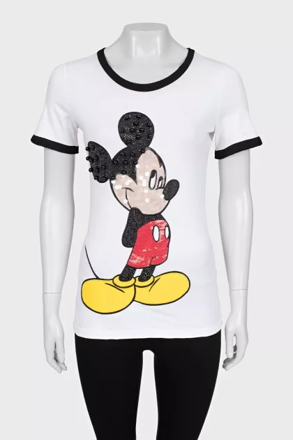 White T-shirt with sequins