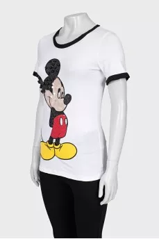 White T-shirt with sequins