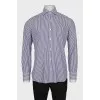 Men's two-tone striped button-down shirt