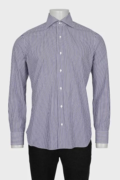 Men's two-tone striped button-down shirt