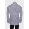 Men's two-tone striped button-down shirt