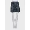 Сині шкіряні шорти