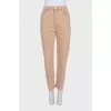 Brown jeans with raw hem