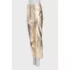 Golden lambskin trousers