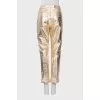 Golden lambskin trousers