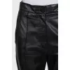 Black lambskin trousers