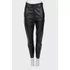 Black lambskin trousers