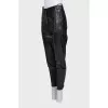 Black lambskin trousers