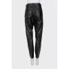 Black lambskin trousers