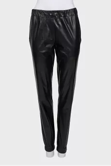 Tapered lambskin trousers