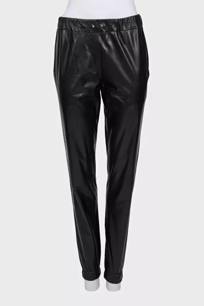Tapered lambskin trousers