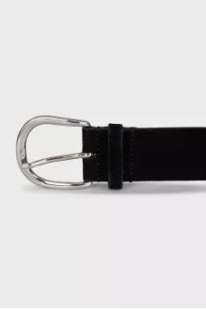 Suede belt with silver decor