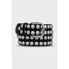 Suede belt with silver decor