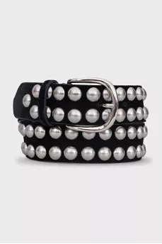 Suede belt with silver decor
