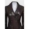 Crocodile skin and weasel fur coat
