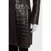Crocodile skin and weasel fur coat