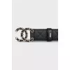 Quilted belt with silver buckle