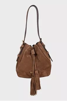 Suede bag with tassels