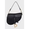 Black Leather Saddle Bag