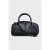Leather crossbody bag with round handles