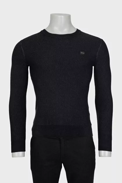 Men's grey wool jumper