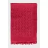 Red scarf with a signature print