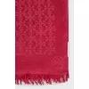 Red scarf with a signature print