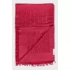 Red scarf with a signature print