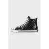 Quilted patent leather sneakers