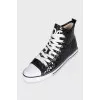 Quilted patent leather sneakers